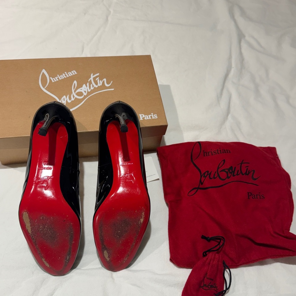 Christian Louboutin Patent Leather Black Heels- Size 39 - Picture 6 of 10